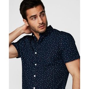 Classic Star Print Men's Short Sleeve Shirt